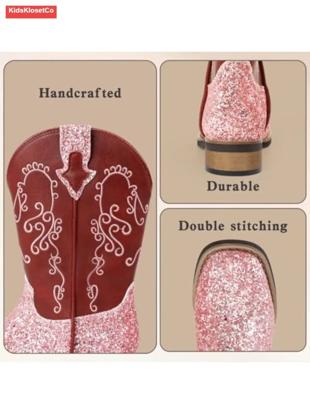 Toddler Western Boots - Square Toe Wide Calf with Side Zipper
